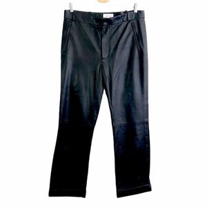 &Other Stories Soft Leather Black High Rise Pant 10